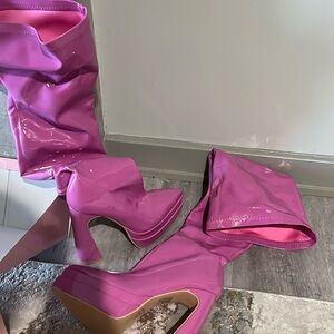 New never worn ! Thigh high faux leather boots